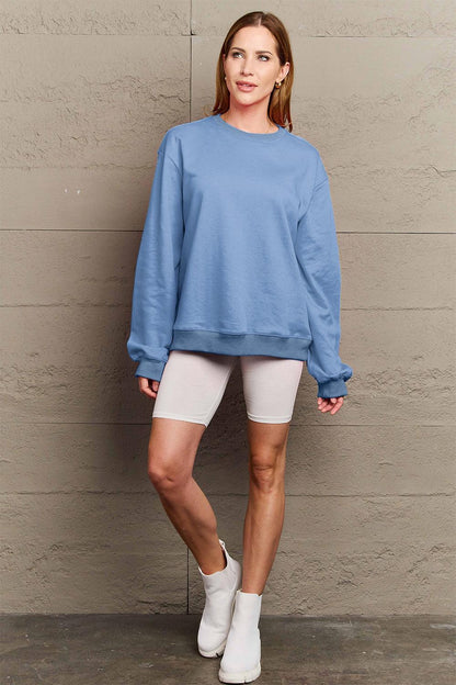 Simply Love Full Size ENJOY THE LITTLE THINGS Round Neck Sweatshirt Carauana Store
