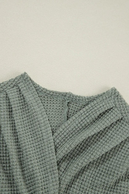 Waffle-Knit Open Front Long Sleeve Cover Up Carauana Store