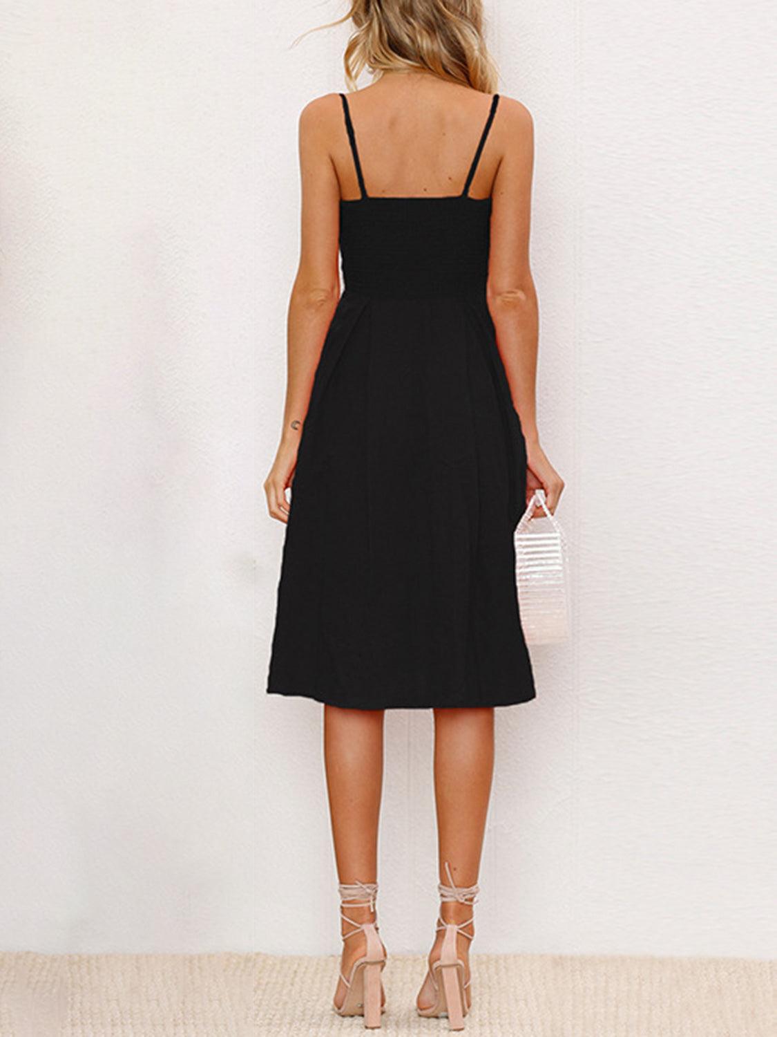 Cutout Smocked Sweetheart Neck Cami Dress Carauana Store