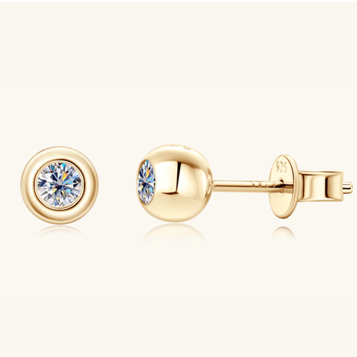 Moissanite 925 Sterling Silver Stud Earrings Carauana Store