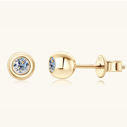 Moissanite 925 Sterling Silver Stud Earrings Carauana Store