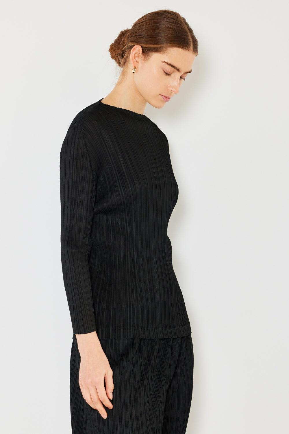 Marina West Swim Pleated Long Sleeve Boatneck Top Carauana Store