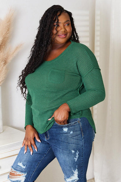 Culture Code Full Size Scoop Neck Patch Pocket Top Carauana Store