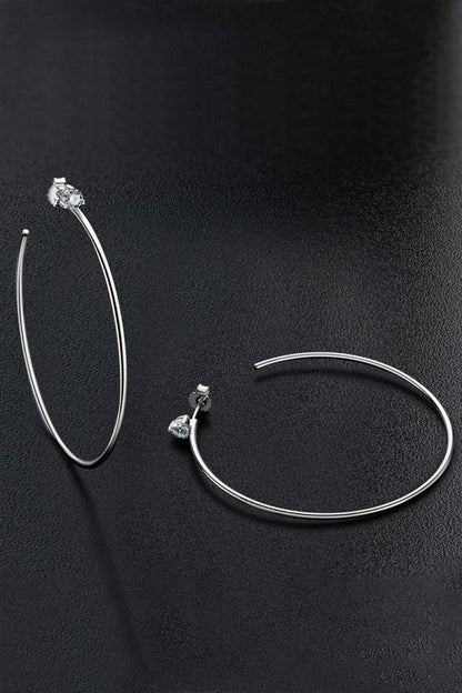 Adored 925 Sterling Silver Moissanite Hoop Earrings Carauana Store