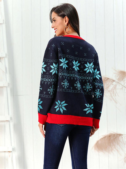 Snowflake Pattern Button Down Cardigan Carauana Store