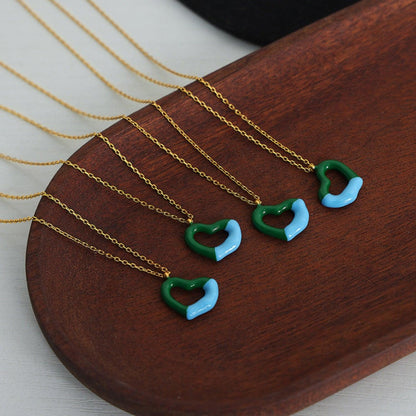 Heart Pendant Titanium Steel Necklace Carauana Store