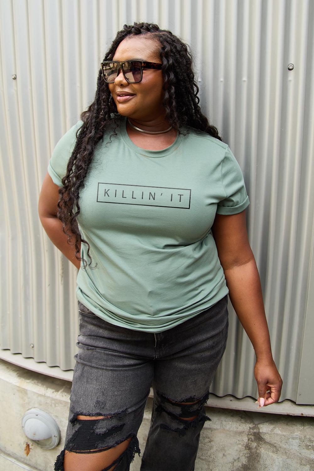 Simply Love Full Size KILLIN'IT Short Sleeve T-Shirt Carauana Store