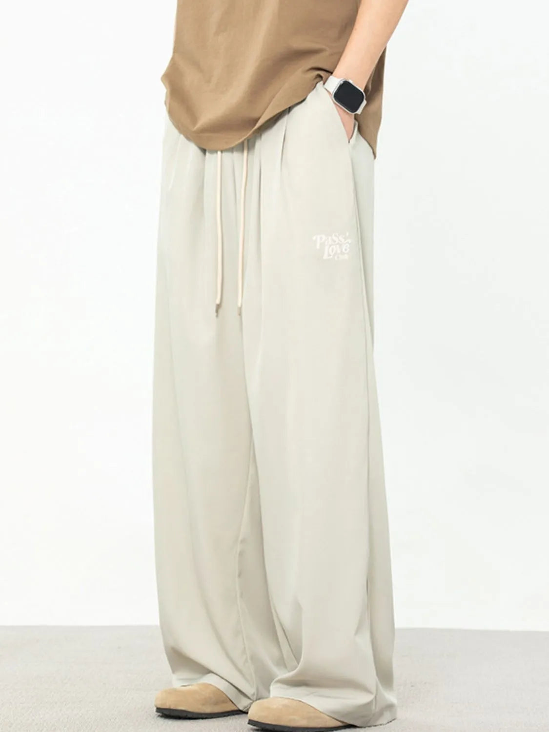 Men's Plus Size Drawstring Wide Leg Pants Carauana Store