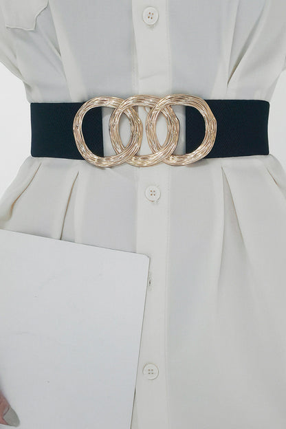 Zinc Alloy Buckle Elastic Wide Belt Carauana Store