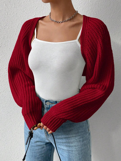 Honey Open Front Long Sleeve Cropped Cardigan Carauana Store