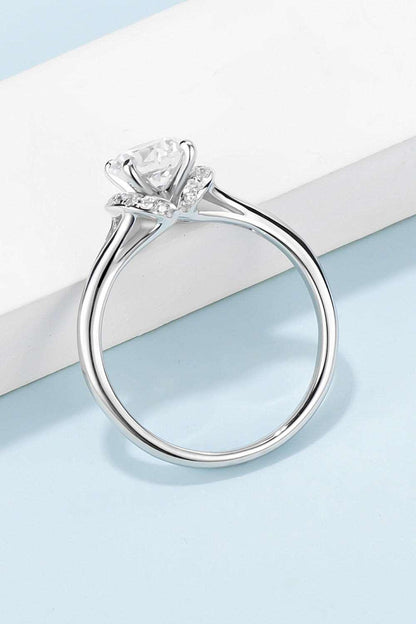 1 Carat Moissanite 925 Sterling Silver Split Shank Ring Carauana Store