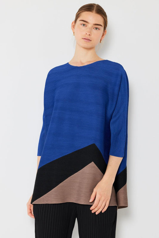 Marina West Swim Pleated Horizontal Rib Color Block Top Carauana Store