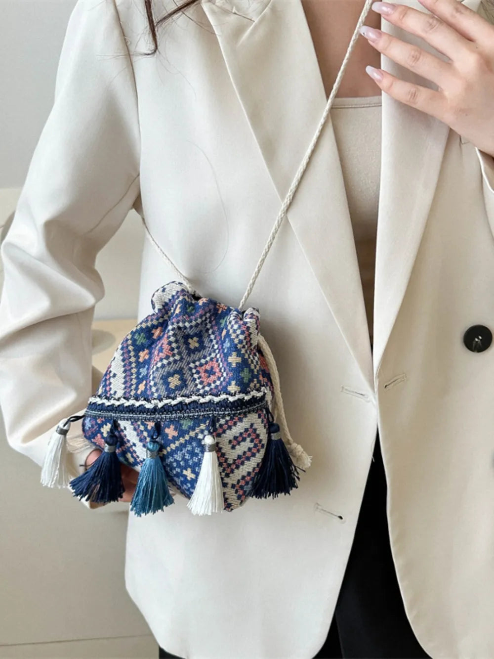 Tassel Spaghetti Strap Shoulder Bag Carauana Store