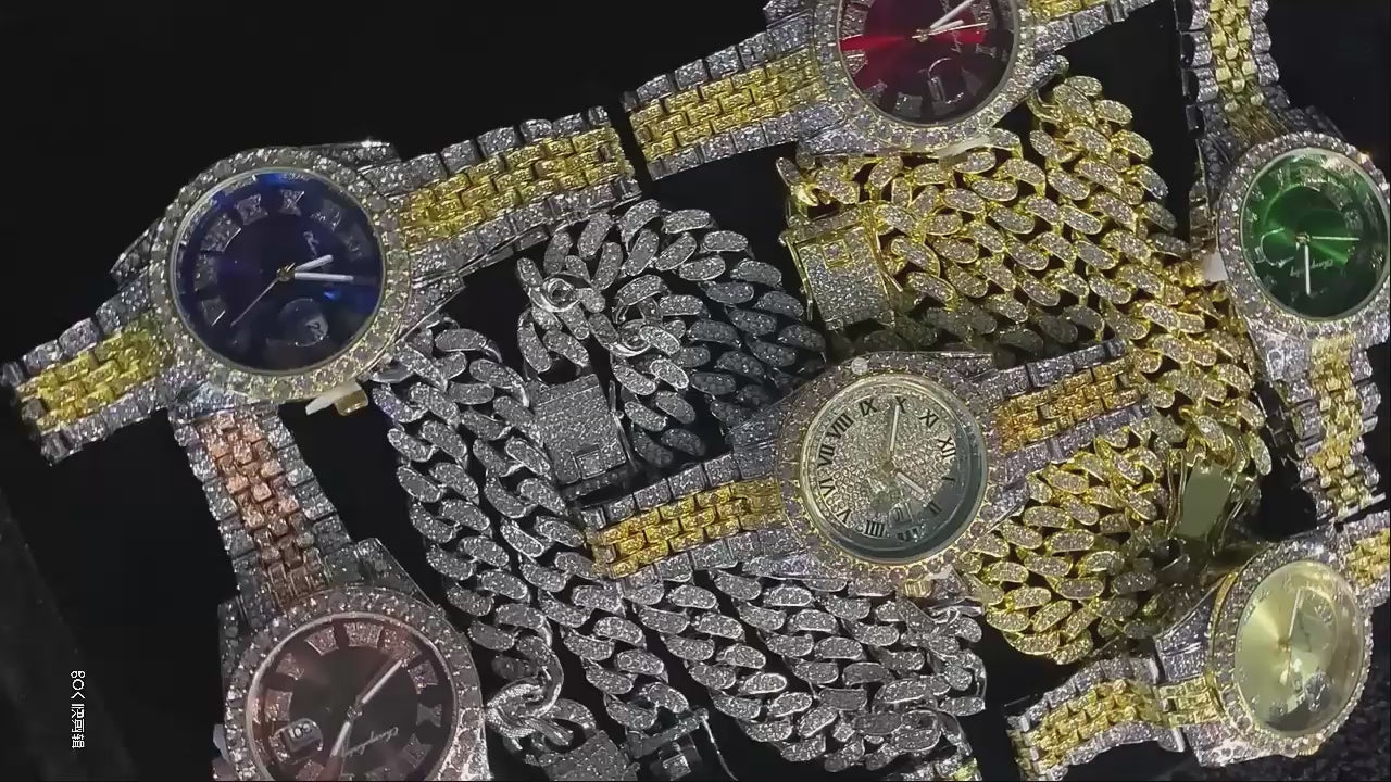 Mens Cuban Link Chain Bracelet Necklace Jewelry - Realizzato con Clipchamp